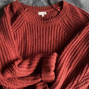 SO burgundy red chunky knit sweater size 3XL